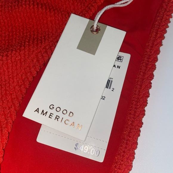 Good American Always Fits Ribbed Bikini Bottom in Poppy Red Size 3/4 (L/XL) - Picture 3 of 8